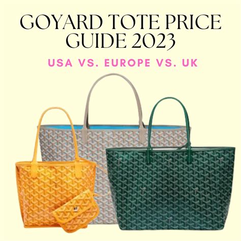 goyard handbags price|goyard bag price 2022 euro.